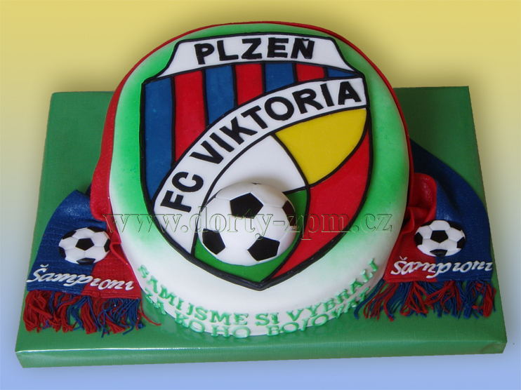 dort znak FC Viktoria Plzeň, sportovní dort