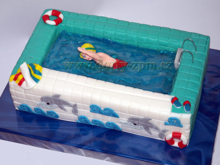 dort bazén 3D, sportovní dort