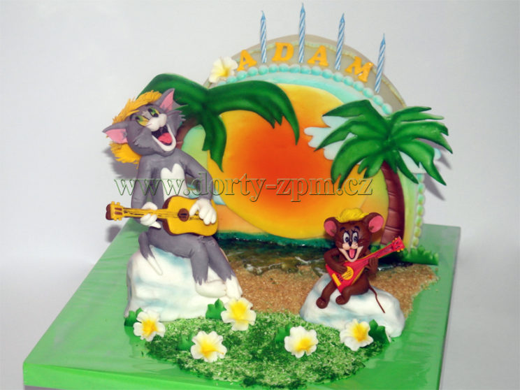 dort Tom a Jerry, dětský, palmy, slunce